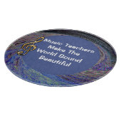 Muziekleraar Bedankt Blauwe Spiral appreciatie Snijplank (Hoek)