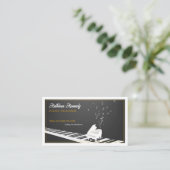 Muziekleraar | Black White Piano Keys Visitekaartje (Staand voorkant)