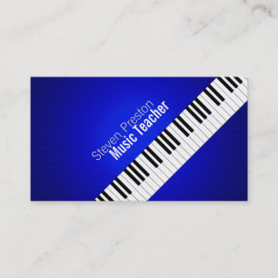 Muziekleraar Blue Piano Keys Visitekaartje