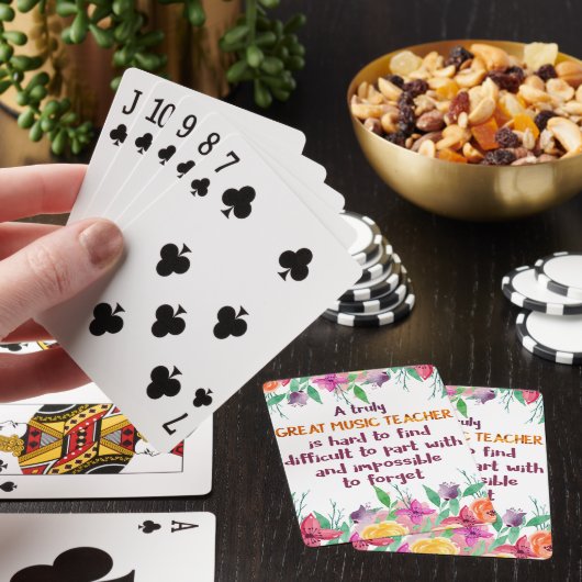 Muziekleraar Classroom Decor Appreciation Gift Pokerkaarten (Insitu)
