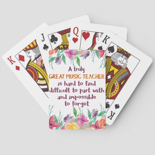 Muziekleraar Classroom Decor Appreciation Gift Pokerkaarten (Achterkant)