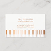 Muziekleraar Elegant Gold Piano Keys Musical Visitekaartje (Achterkant)