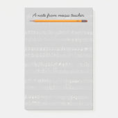 Muziekleraar Elegant Silver Musical Post-it® Notes (Voorkant)