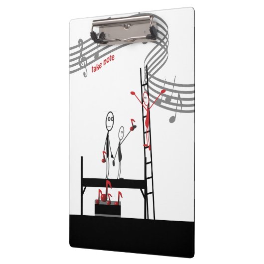 Muziekleraar Funny Stickman Klembord (Links)