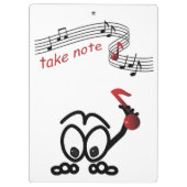 Muziekleraar Funny Stickman Klembord (Achterkant)