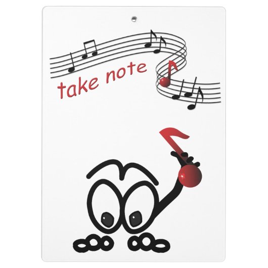 Muziekleraar Funny Stickman Klembord (Achterkant)