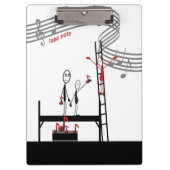 Muziekleraar Funny Stickman Klembord (Voorkant)
