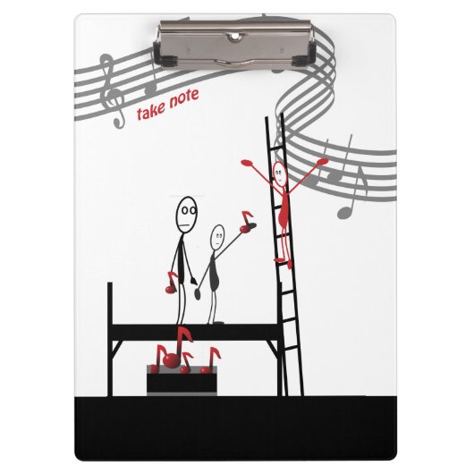Muziekleraar Funny Stickman Klembord (Voorkant)