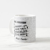 Muziekleraar Funny Treble Joke | Naam Sjabloon Koffiemok (Voorkant links)
