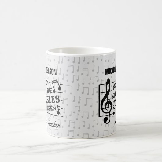 Muziekleraar Funny Treble Joke | Naam Sjabloon Koffiemok (Center)