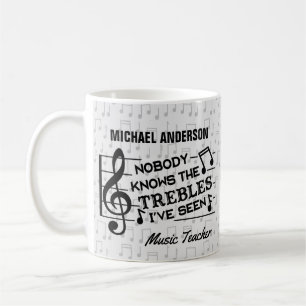 Muziekleraar Funny Treble Joke   Naam Sjabloon Koffiemok