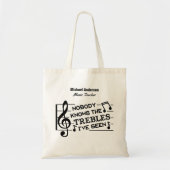 Muziekleraar Funny Treble Joke | Naam Sjabloon Tote Bag (Voorkant)