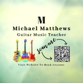 Muziekleraar Gitaarlessen QR-code Raamsticker (Vel 3)