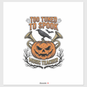 Muziekleraar Halloween Pompoen Graveren Shirt De Sticker