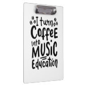 Muziekleraar Koffie omzetten in muziekonderwijs Klembord (Rechts)