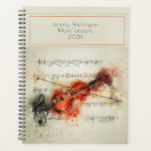 Muziekleraar Lessen Yarly Planner Violin (Voorkant)