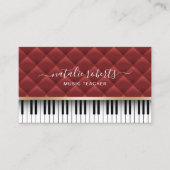 Muziekleraar Luxury Red en Gold Piano Keys Visitekaartje (Voorkant)