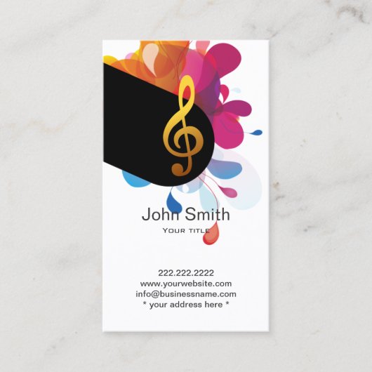 Muziekleraar Modern Treble Clef Elegant Visitekaartje (Voorkant)