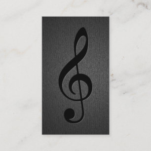 Muziekleraar Musical Clef Symbol Elegant Black Visitekaartje
