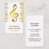 Muziekleraar Musician Gold Elegant Visitekaartje (Voorkant / Achterkant)