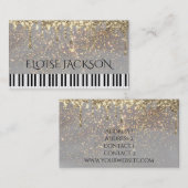 muziekleraar pianist elegant visitekaartje (Voorkant / Achterkant)