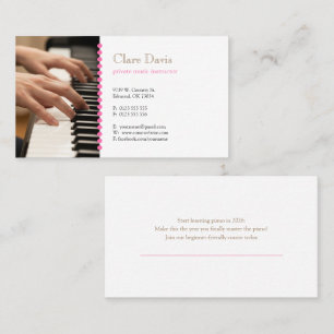 Muziekleraar Pianist Visitekaartje