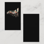 Muziekleraar Piano Keys Flower Keyboard Player Visitekaartje (Voorkant / Achterkant)