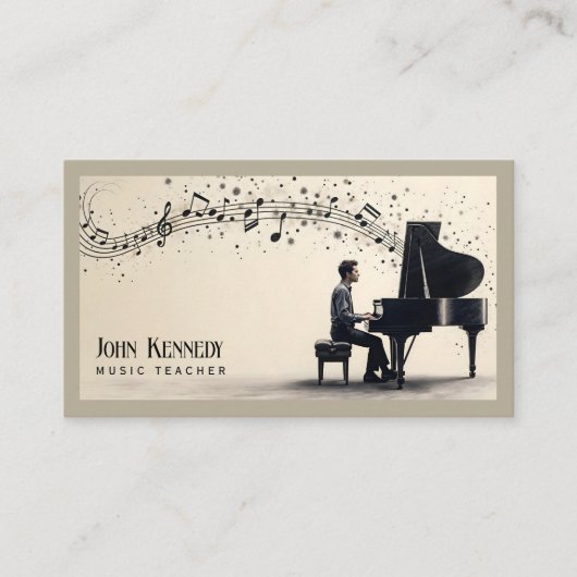 Muziekleraar | Piano Keys Visitekaartje (Voorkant)