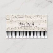 Muziekleraar Piano Keys Visitekaartje (Voorkant)
