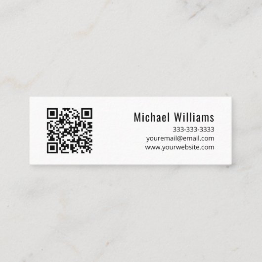 Muziekleraar QR code Simple Gold Treble Clef Mini Visitekaartje (Achterkant)