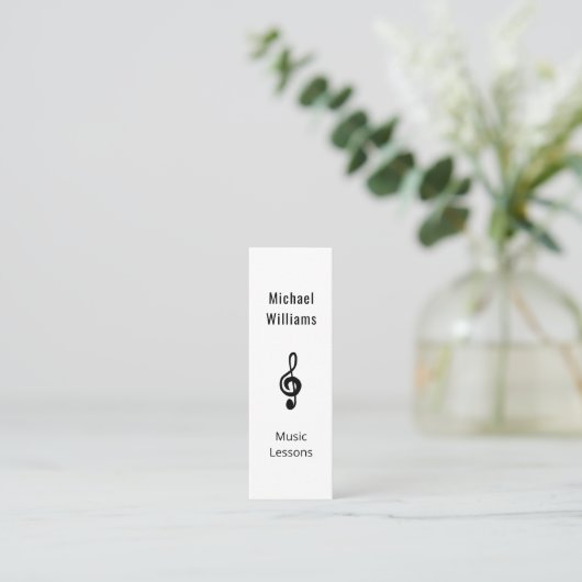 Muziekleraar QR-code Simple Treble Clef Mini Visitekaartje (Staand voorkant)