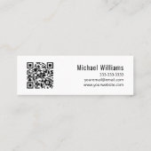 Muziekleraar QR-code Simple Treble Clef Mini Visitekaartje (Achterkant)