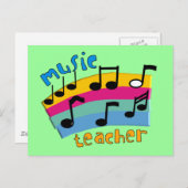 Muziekleraar Rainbow Notes Gifts Briefkaart (Voorkant / Achterkant)