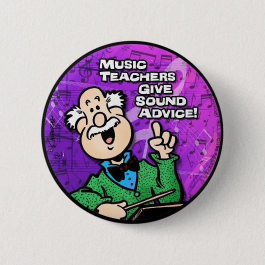 Muziekleraar Ronde Button 5,7 Cm (Voorkant)
