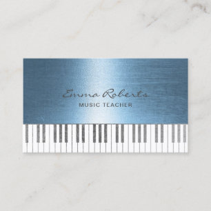 Muziekleraar Royal Blue Piano Keys Musical Visitekaartje