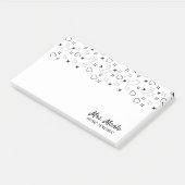 Muziekleraar Script Naam Muzieknoten Post-it® Notes (Schuin)