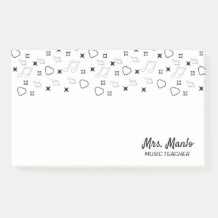 Muziekleraar Script Naam Muzieknoten Post-it® Notes