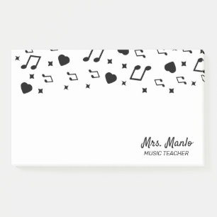 Muziekleraar Script Naam Muzikale Post-it Notities Post-it® Notes