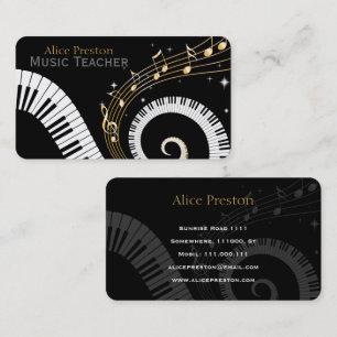 Muziekleraar Spiral Piano Visitekaartje