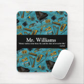 Muziekleraar, terug naar school, instrumenten muismat (Met muis)