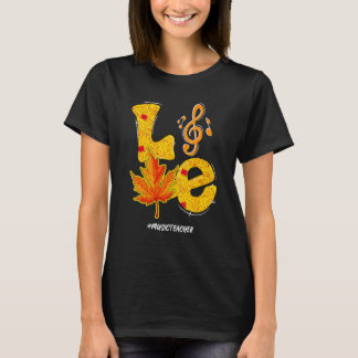 Muziekleraar Thanksgiving Herfstval Vibes  T-shirt