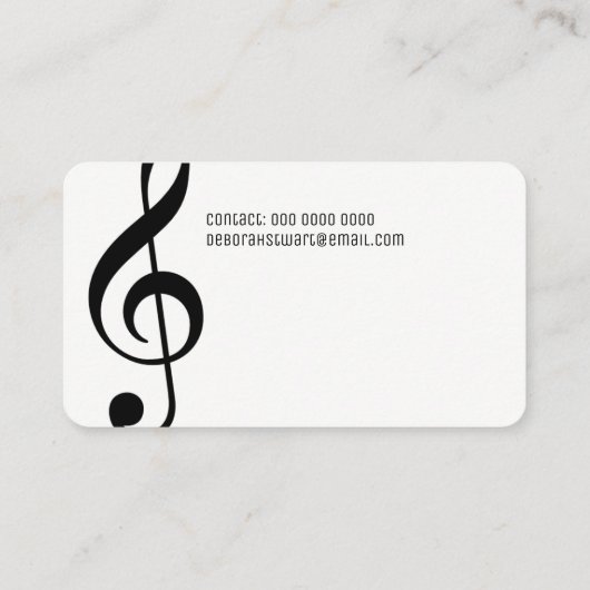 Muziekleraar Visitekaartje (Achterkant)