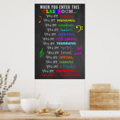 Muziekleraar - Wanneer u deze regels voor het lesl Poster (Keuken)