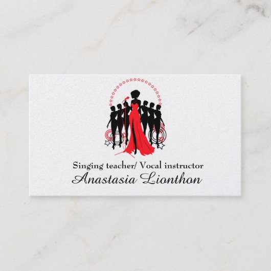 Muziekleraar Zingende en Vocale coach Visitekaartje (Voorkant)