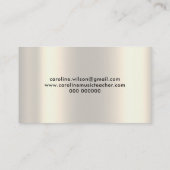 Muziekleraar Zwart Treble Clef op Faux Metal Visitekaartje (Achterkant)