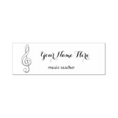 Muziekleraar Zwart-wit Treble Cleve Zelfinktende Stempel (Design)