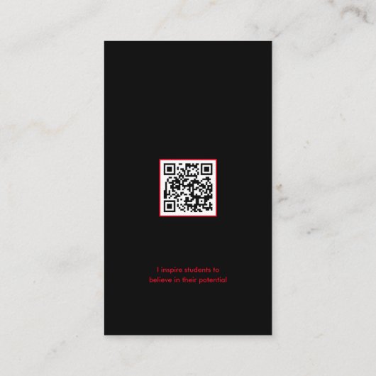 Muziekleraar | Zwarte witte piano Visitekaartje (Achterkant)