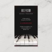Muziekleraar | Zwarte witte piano Visitekaartje (Voorkant)