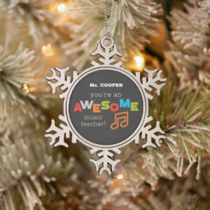 Muzieklerarenappreciatiedag, Geweldige Tin Sneeuwvlok Ornament