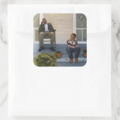 Muziekles 3 2000 vierkante sticker (Tas)